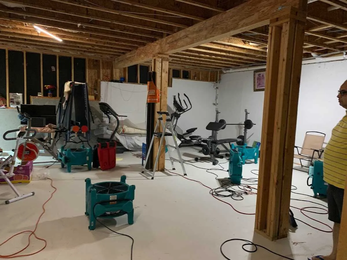 Basement drying equipment setup for Contents Cleaning & Restoration in Berthoud